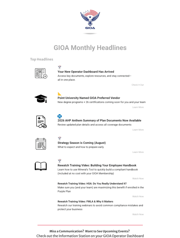 GIOA May Newsletter – GIOA